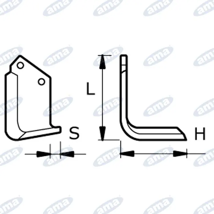 Pouze Dnes NŮŽ ROTAVÁTORU 136 X 180 X 12 MM LEVÝ Ø 14.5