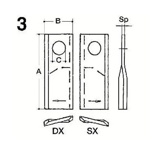 Odeslání Ihned nože rotorů, levý