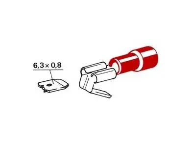 konektor izolovaný červený s odbočkou 6,3 mm, 0,25-1 mm... Vrácení Zdarma