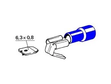 konektor izolovaný modrý s odbočkou 6,3 mm, 1-2,5 mm Zlevněný