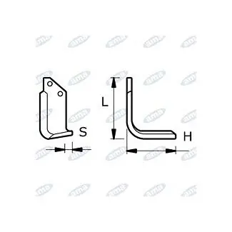 NŮŽ ROTAVÁTORU 60 x 133 x 6 MM PRAVÝ Ø 10.5 Hit Sezóny