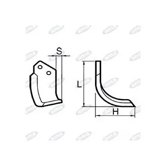 Top Prodej NŮŽ ROTAVÁTORU 140 x 165 MM PRAVÝ