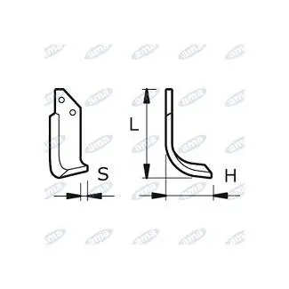 NŮŽ ROTAVÁTORU 152 x 72 x 23 MM LEVÝ Ø 10.5 Objednat Nyní