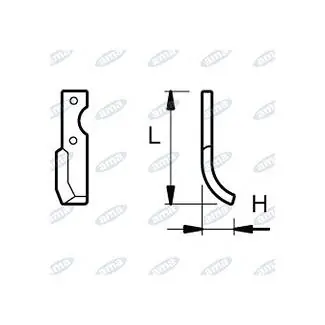 Časově Omezené NŮŽ ROTAVÁTORU 55 x 164 MM LEVÝ Ø 9