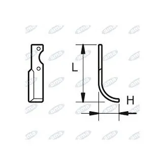 Cenová Bomba NŮŽ ROTAVÁTORU 60 x 207 MM PRAVÝ Ø 10.5