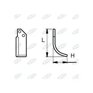 NŮŽ ROTAVÁTORU 88 x 145 MM LEVÝ Ø 10.5 Originální