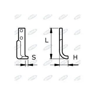 NŮŽ ROTAVÁTORU 52 x 170 x 15 MM PRAVÝ Ø 8.5 Časově Omezené
