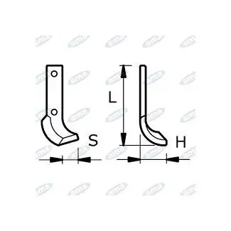 NŮŽ ROTAVÁTORU 72 x 232 x 38 MM LEVÝ Ø 10.5 Cenový Hit