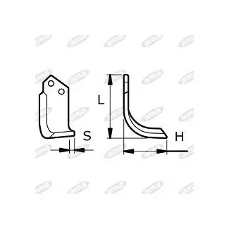 Expresní Doručení NŮŽ ROTAVÁTORU 111 x 174 x 20 MM PRAVÝ Ø 12.5