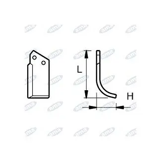 Speciální Cena NŮŽ ROTAVÁTORU 116 x 215 x 10 MM LEVÝ Ø 14.5