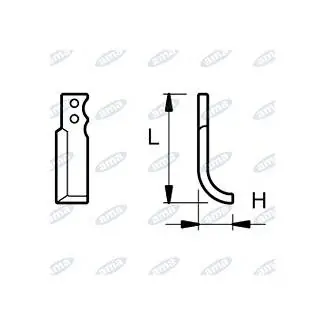 Výprodej NŮŽ ROTAVÁTORU 80 x 190 MM LEVÝ Ø 10.5
