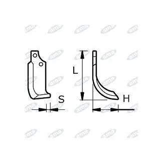 NŮŽ ROTAVÁTORU 115 x 194 x 12 MM LEVÝ Aktuální