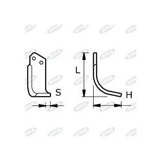 Oblíbený NŮŽ ROTAVÁTORU 113 x 205 x 10 MM LEVÝ