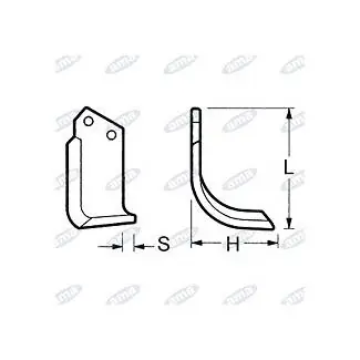 Oblíbený NŮŽ ROTAVÁTORU 106 x 205 x 30 MM LEVÝ