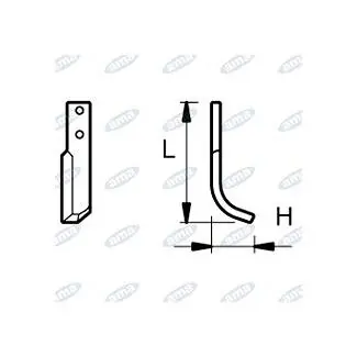 Značkový NŮŽ ROTAVÁTORU 76 x 223 MM PRAVÝ