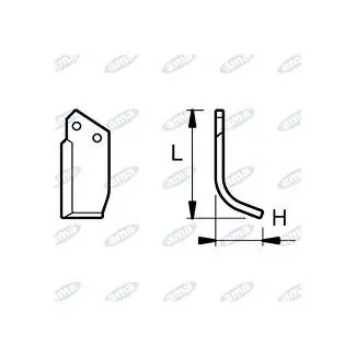 NŮŽ ROTAVÁTORU 88 x 185 MM LEVÝ Omezená Nabídka