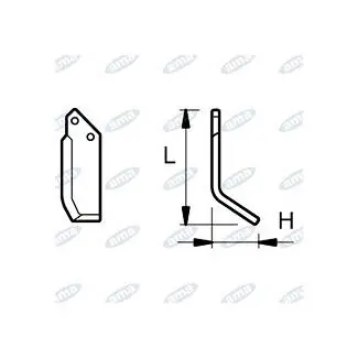 NŮŽ ROTAVÁTORU 53 x 157 MM PRAVÝ Cenový Hit