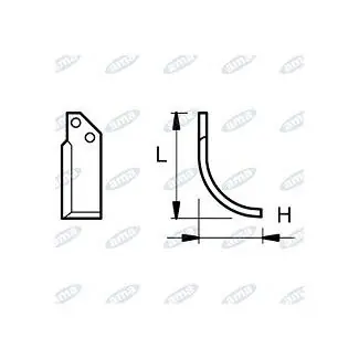 NŮŽ ROTAVÁTORU 88 x 185 MM LEVÝ Výprodej