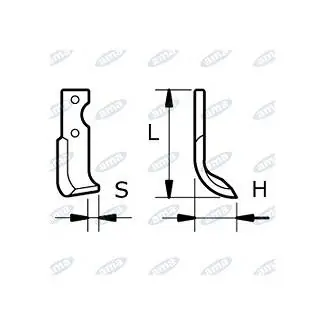 NŮŽ ROTAVÁTORU 80 x 188 x 20 MM PRAVÝ Pouze Dnes