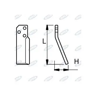 Cenový Hit NŮŽ ROTAVÁTORU 75 x 225 MM PRAVÝ
