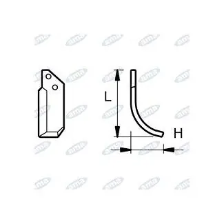 NŮŽ ROTAVÁTORU 96 x 213 MM LEVÝ Vysoce Kvalitní