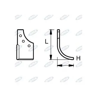 NŮŽ ROTAVÁTORU 73 x 268 MM PRAVÝ Nejlepší Cena