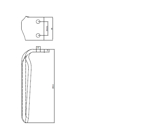Značkový Hřeb rotační brány pravý 280x90x14mm