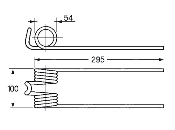 Značkový Pružina shrnovače, obraceče 54x100x295