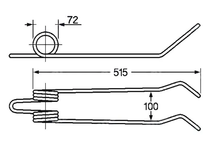 Jen Po Omezenou Doba Pružina pro brány, obraceče, atd. 72x100x515