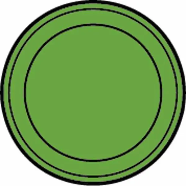 Značkový Kontrolka bez symbolu kulatá, zelená