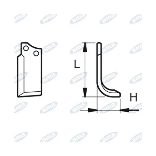 NŮŽ ROTAVÁTORU 55 x 138 MM PRAVÝ Ø 10.5 Expresní Doručení