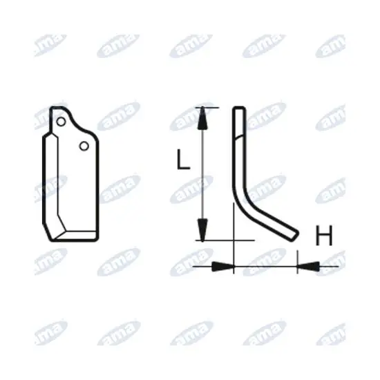 NŮŽ ROTAVÁTORU 56 x 130 MM LEVÝ Ø 10.5 Víkendová Akce