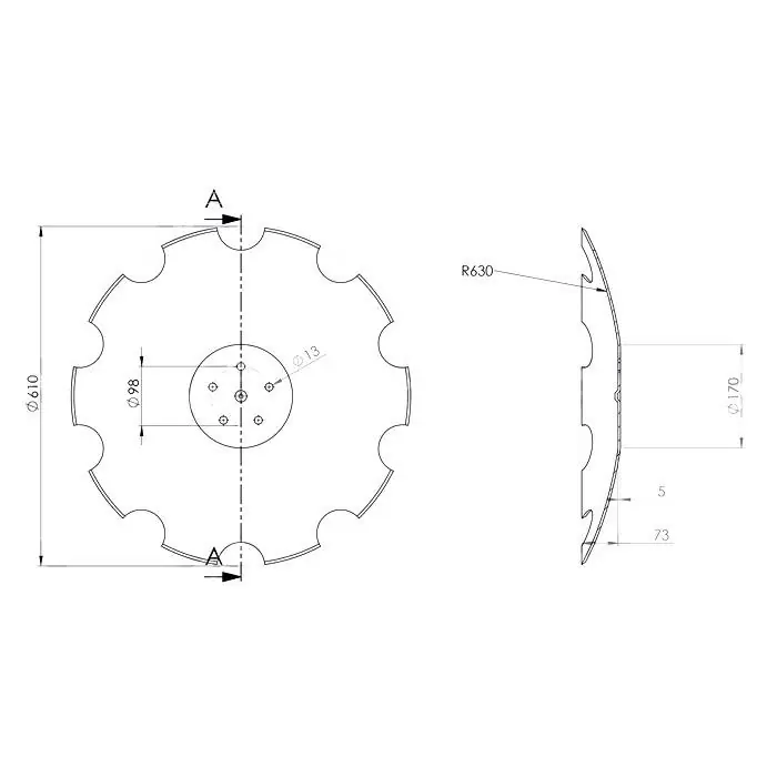 Disk ozubený vydutý Ø 610/5mm SKF 5x13mm Koupit Online