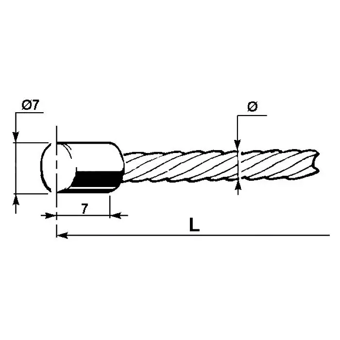 Spojkové/brzdové lanko Ø3mm, délka 2500mm Autentický