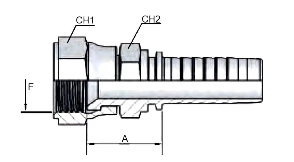 Lis. armatura s vnitřním závitem JIS 60° (KOMATSU) M42x... Přímo Od Výrobce