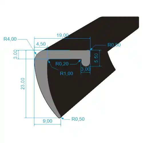 4030033 Profil EPDM schvarz Gumový těsnící profil EPDM Výprodej