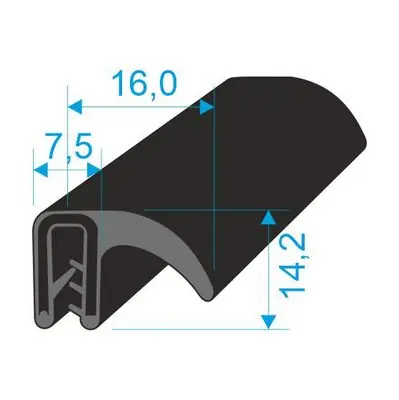 Dokud Zásoby Vydrží 00546010 U-PIRELI s kovovou výztuží s bočním těsněním, 60°Sh, U-EPDM, bříško-EPDM