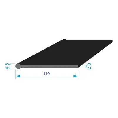 02831004 Pryžový profil tvaru "I", 110x4,5/2mm, 60°Sh, EPDM, -40°C/+100°C, černý Nízká Cena