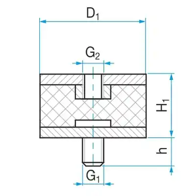 Expresní Doručení B D30-H25 M8x20 silentblok
