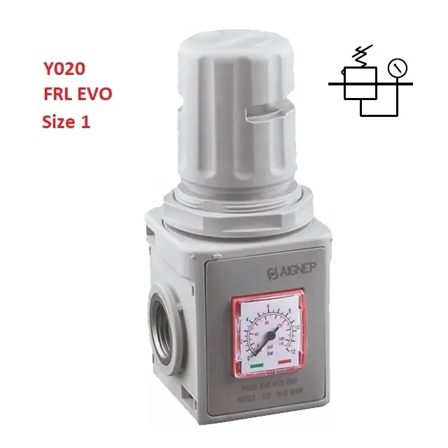 Finální Výprodej AIGNEP Y020 REGULÁTOR FR1 EVO - size 1, 2x IG 1/4" 0 až 12 bar 2600 l/min, úchyt M37x1,5