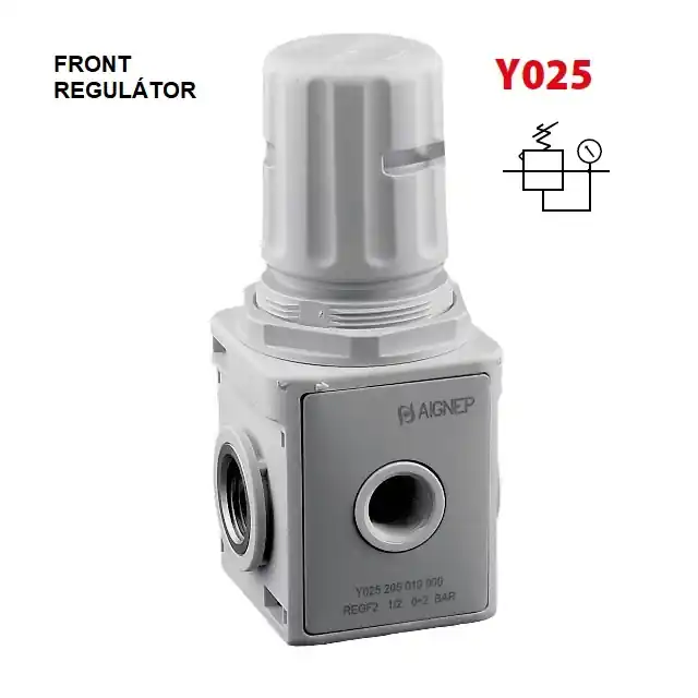 Originální AIGNEP Y025 REGULÁTOR FRL EVO PŘEDNÍ - size 1, přip. IG 3/8" 0 až 12 bar, výstup 1/8" M37x1,5