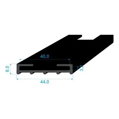 05401404 Profil tvaru "C", 44x8mm, EPDM, 70°Sh Nakupujte Hned