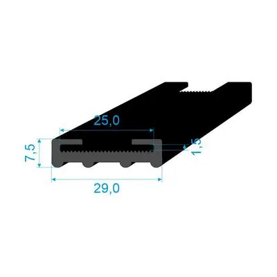 Cenová Bomba 05401251 Profil tvaru "C", 29x7,5mm, EPDM, 70°Sh, Délka:1700mm
