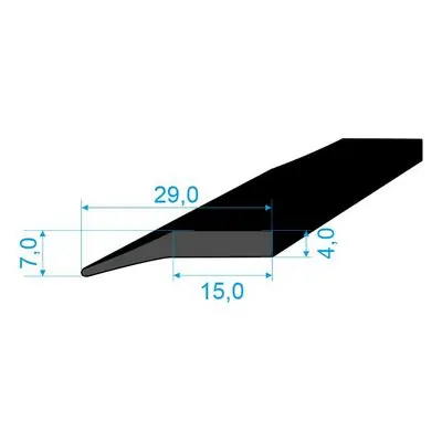 Expresní Doručení 02831025 Pryžový profil tvaru "I", 29x7mm, 70°Sh, EPDM, -40°C/+100°C, černý