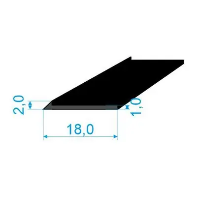 02831018 Pryžový profil tvaru "I", 18x2/1mm, 70°Sh, NBR, -40°C/+70°C, černý Autentický