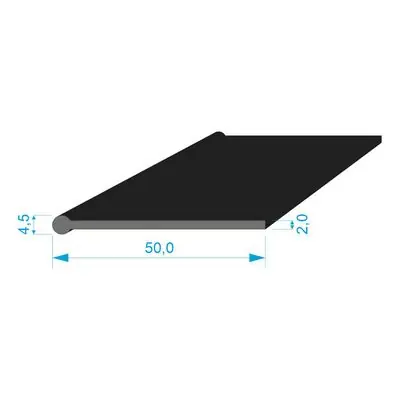 Koupit Online 02831001 Pryžový profil tvaru "I", 50x4,5/2mm, 70°Sh, EPDM, -40°C/+100°C, černý