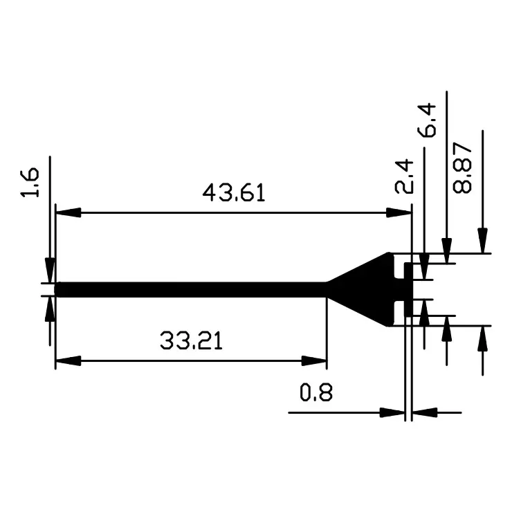 02831148 Pryžový profil tvaru "I", 43,81x8,87mm, 70°Sh, EPDM, -40°C/+100°C, černý Speciální Cena