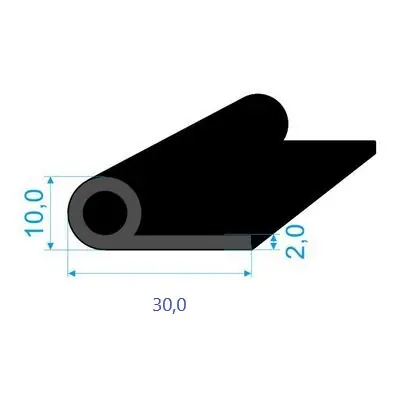 350236 Pryžový profil tvaru "P" s dutinkou, 30x10/2mm EPDM 70ShA Horká Nabídka