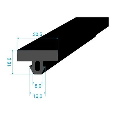 Víkendová Akce 05393015 T-profil 18x30,5/12mm EPDM, 70°Sh