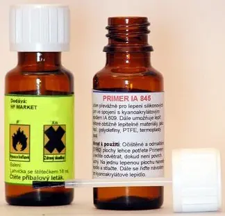 HF MARKET IA 701/18ml Kyanoakrylátový primer na silikon. gumu, PE, PP a PTFE Expresní Doručení